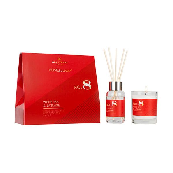 Wax Lyrical Homescenter White Tea & Jasmine Candle & Reed Diffuser Gift Set