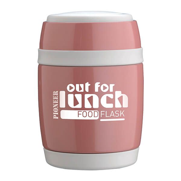 Pioneer 380ml Food Flask with Spoon Pink