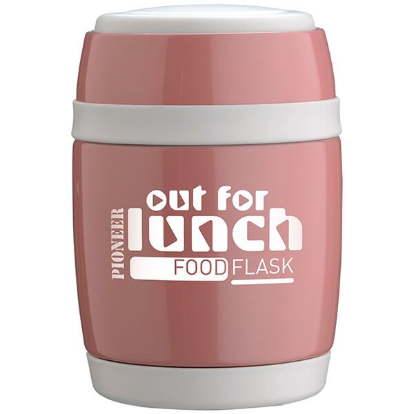 Pioneer 580ml Food Flask with Spoon Pink