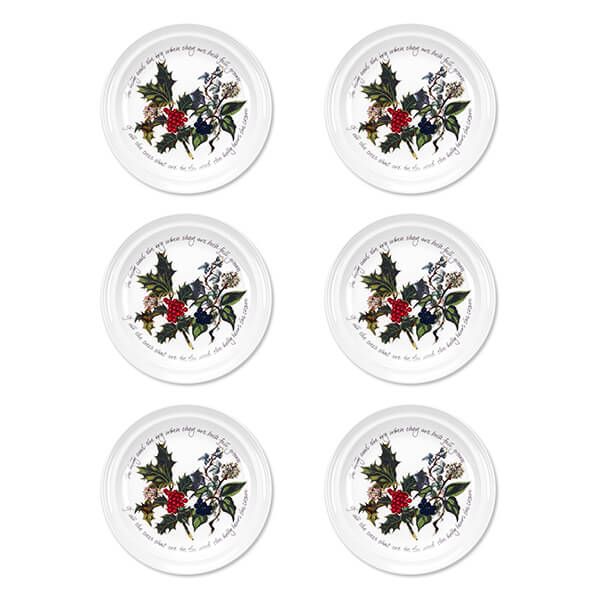 Portmeirion The Holly & The Ivy Set of 6 20cm Plates