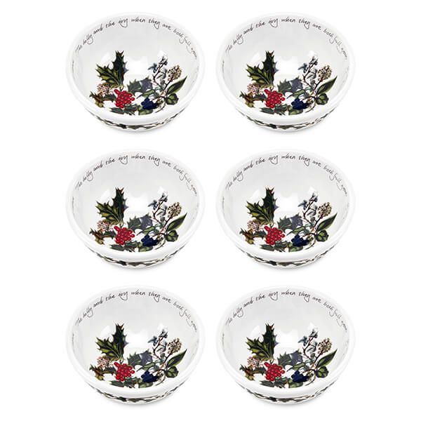 Portmeirion The Holly & The Ivy Set of 6 Small Fruit Bowls