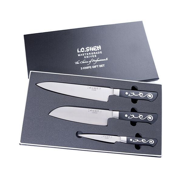 I.O.Shen Mastergrade 3 Piece Knife Gift Set FREE Whetstone Worth £19.96