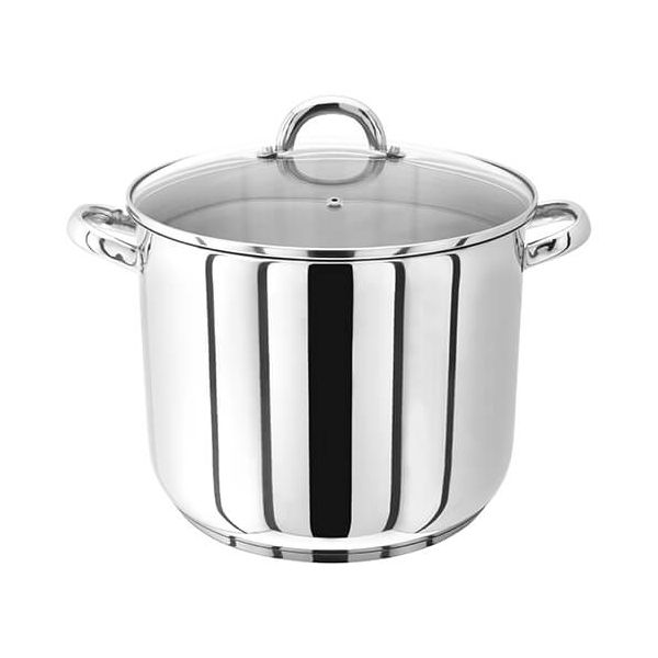 Judge 28cm Stainless Steel Stockpot With Vented Glass Lid, 13 Litre