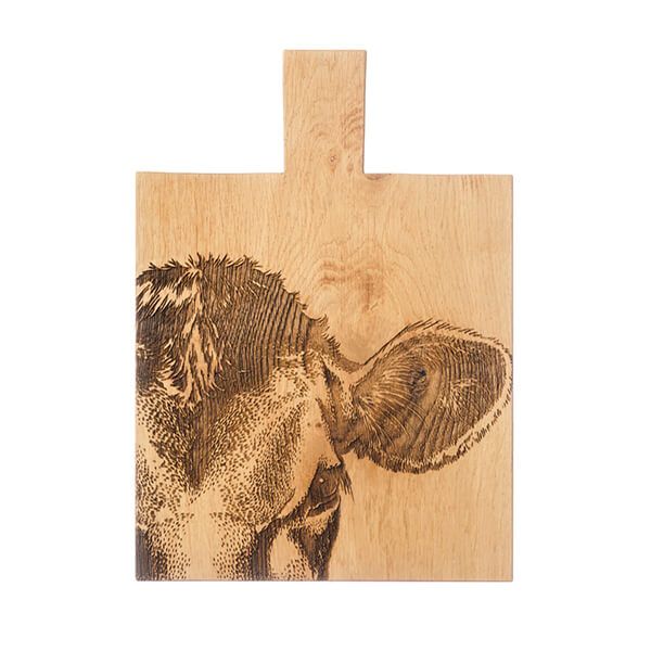 The Just Slate Company Jersey Cow Medium Oak Serving Paddle