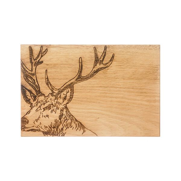 The Just Slate Company Stag 30cm Oak Serving Board
