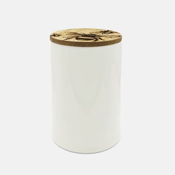 The Just Slate Company Bee Oak & Ceramic Medium Storage Jar