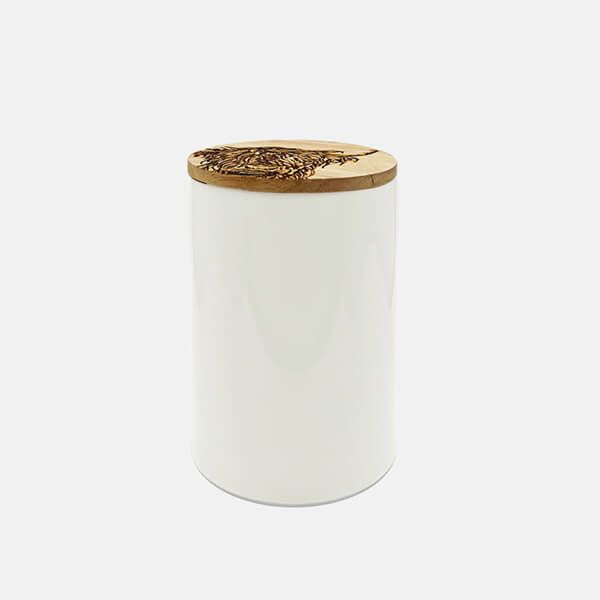The Just Slate Company Highland Cow Oak & Ceramic Small Storage Jar