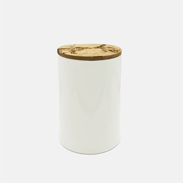 The Just Slate Company Kissing Hares Oak & Ceramic Small Storage Jar