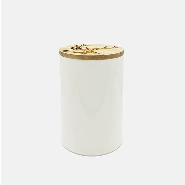 The Just Slate Company Stag Oak & Ceramic Small Storage Jar