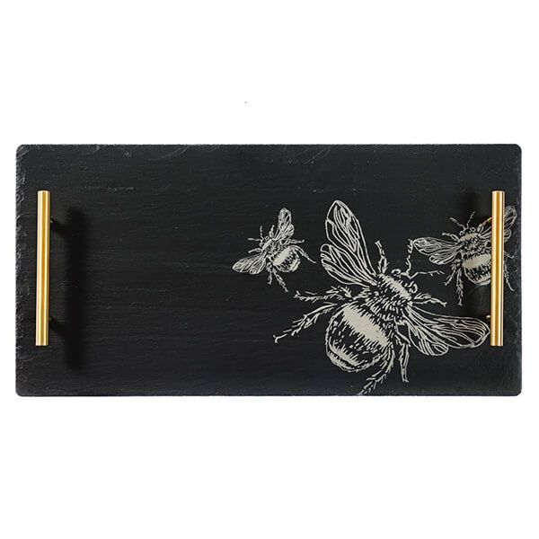 The Just Slate Company Large Bee Slate Serving Tray Gift Boxed