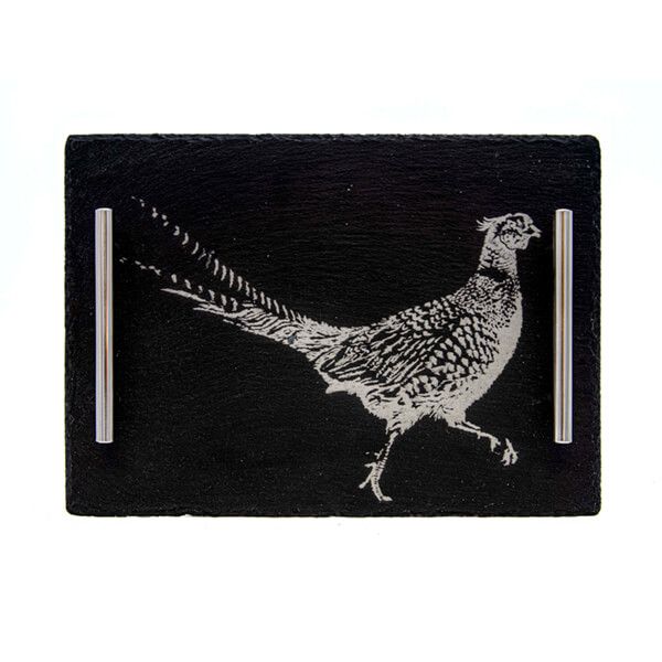 The Just Slate Company Medium Pheasant Slate Serving Tray Gift Boxed