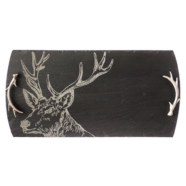 The Just Slate Company Large Stag Slate Serving Tray Gift Boxed