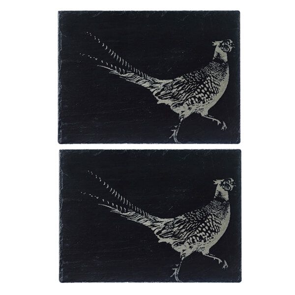 The Just Slate Company Set of 2 Pheasant Slate Placemats