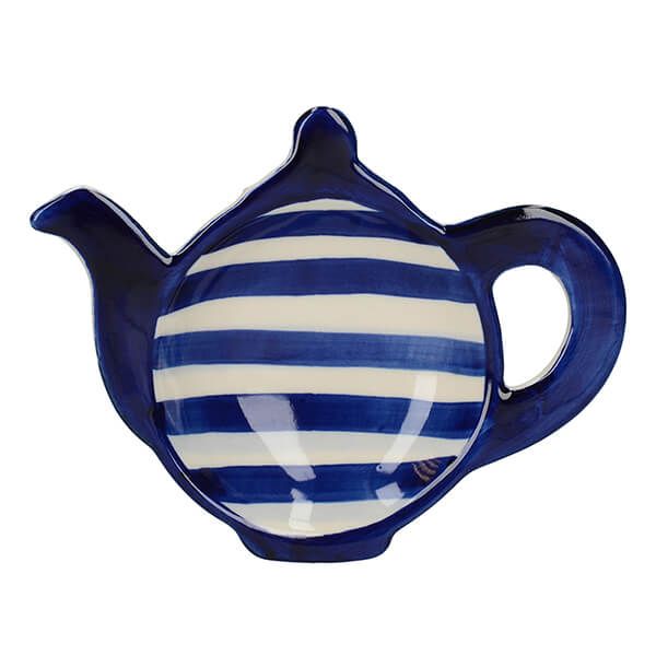 London Pottery Tea Bag Tidy Blue Bands