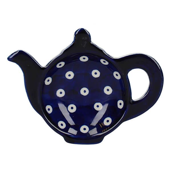 London Pottery Tea Bag Tidy Blue and White Circle