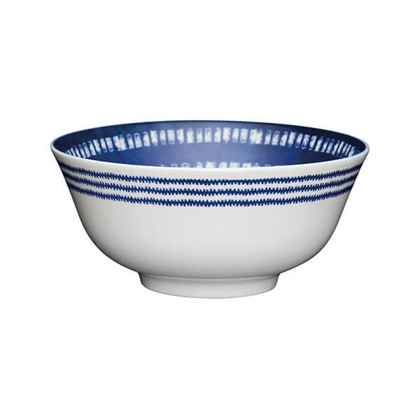 KitchenCraft Glazed Stoneware Bowl Blue Tile