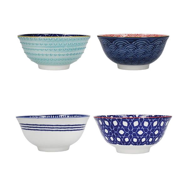 KitchenCraft 15cm Bowl Set of 4 Blue