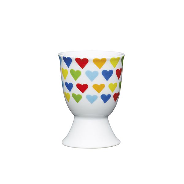 KitchenCraft Bright Hearts Porcelain Egg Cup