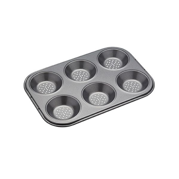 KitchenCraft Master Class Crusty Bake 6 Hole Shallow Baking Pan