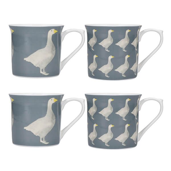KitchenCraft Fluted Mug Set Of 4 Geese