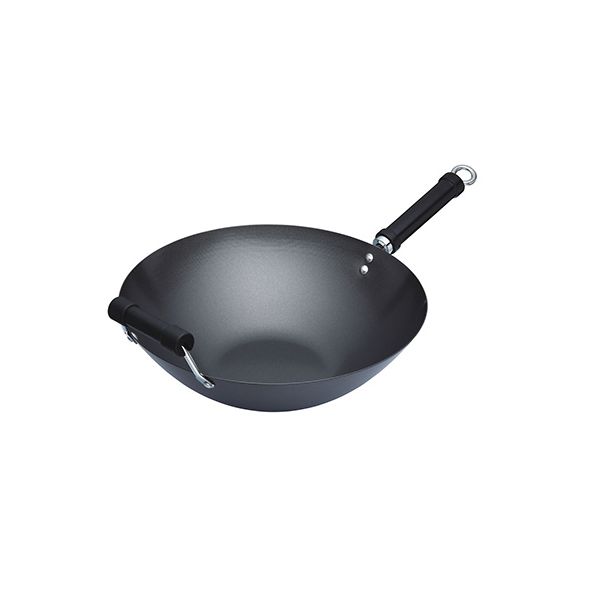 World Of Flavours Oriental 36cm Carbon Steel Non-Stick Wok With Phenolic Handle