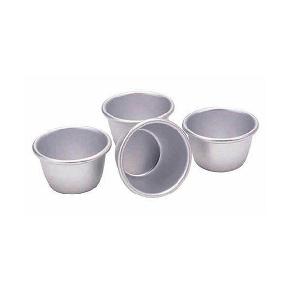 KitchenCraft Anodised Mini Pudding Moulds 7.5cm, Set of Four