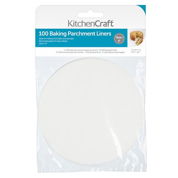 KitchenCraft Round 15cm Siliconised Baking Papers