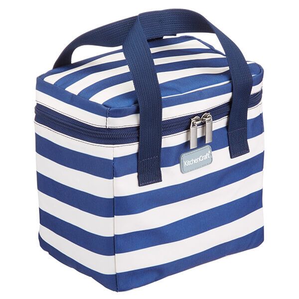 KitchenCraft 5 Litre Tall Lulworth Nautical Stripe Lunch And Snack Cool Bag