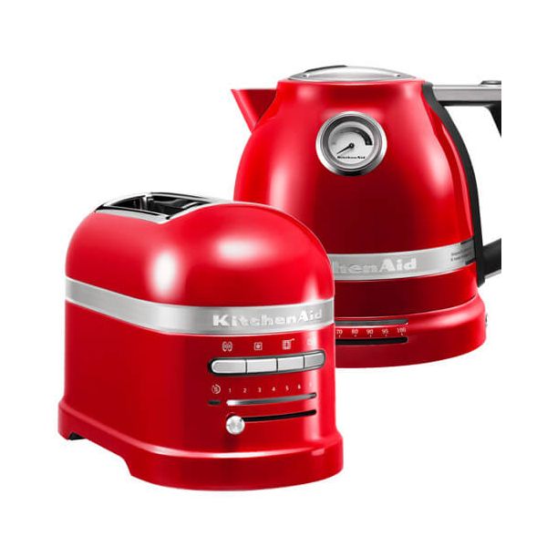 KitchenAid Artisan Empire Red 2 Slot Toaster and Kettle Set
