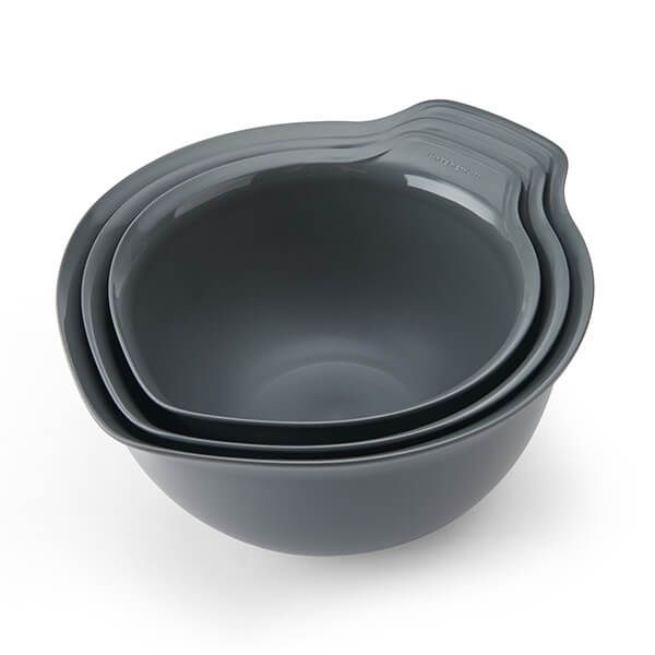 KitchenAid 3 Piece Nesting Mixing Bowl Set Charcoal Grey