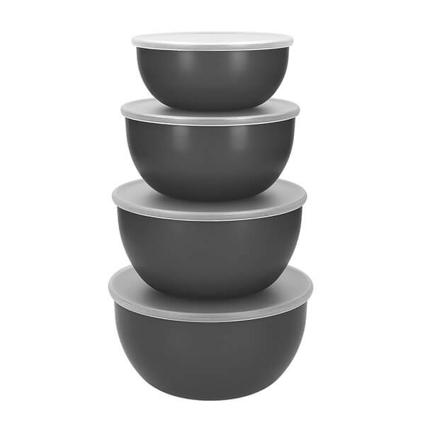 KitchenAid 4 Piece Meal Prep Bowls Set with Lids Charcoal Grey