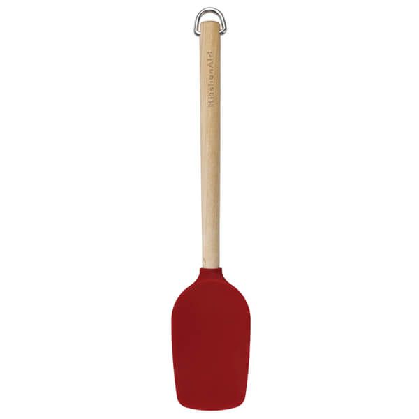 KitchenAid Birchwood Spoon Spatula with Silicone Head Red