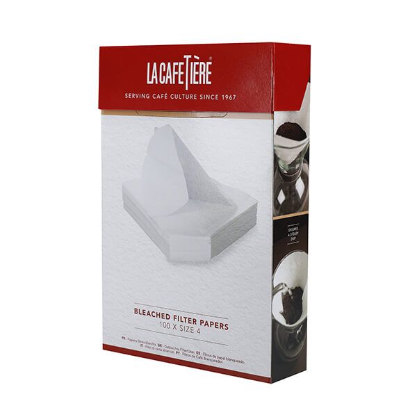 La Cafetiere Bleached Filter Papers Size 4 100 Pc
