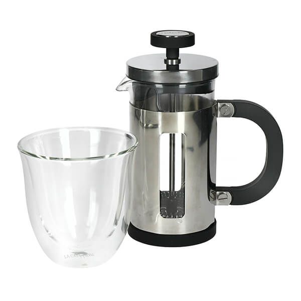 La Cafetiere Pisa Gift Set - 350ml Cafetiere With 230ml Double Walled Glass