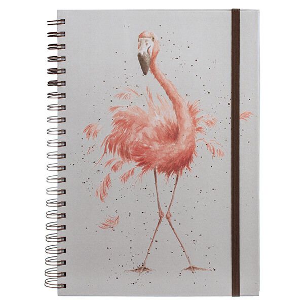 Wrendale Pretty In Pink Flamingo Large A4 Notebook