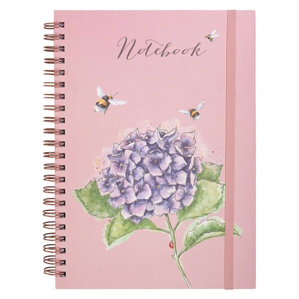 Wrendale Designs Bee & the Hydrangea A4 Notebook Pink