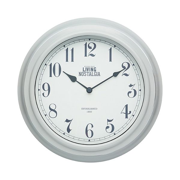 Living Nostalgia French Grey Indoor Wall Clock