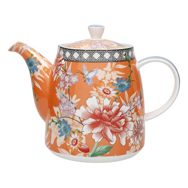 London Pottery Bell Teapot 1L Coral Floral