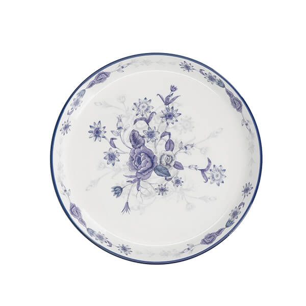 London Pottery Blue Rose Cake Plate