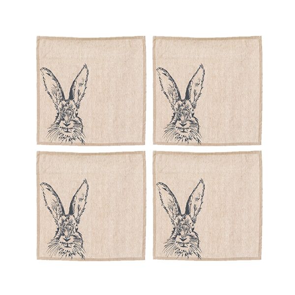 The Just Slate Company Set of 4 Hare Linen Napkins