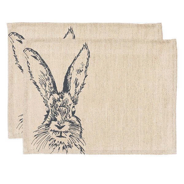 The Just Slate Company Set of 2 Hare Linen Placemats