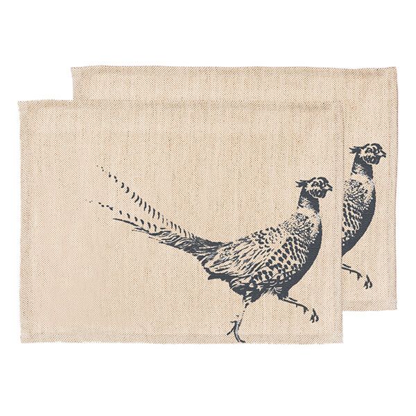 The Just Slate Company Set of 2 Pheasant Linen Placemats