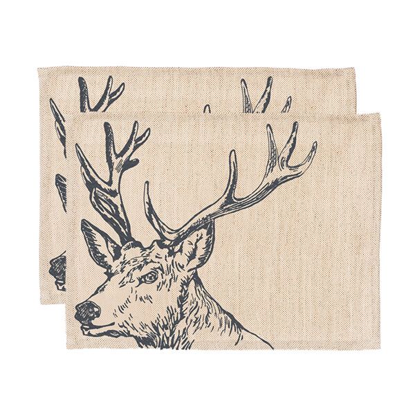 The Just Slate Company Set of 2 Stag Linen Placemats