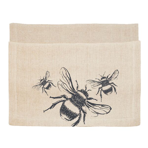 The Just Slate Company Bee Linen Table Runner