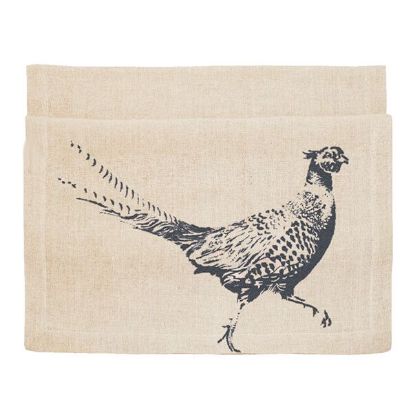 The Just Slate Company Pheasant Linen Table Runner