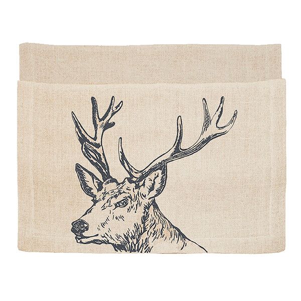 The Just Slate Company Stag Linen Table Runner