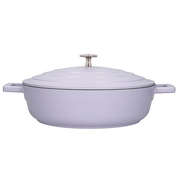 MasterClass Cast Aluminium 4L Shallow Casserole Dish, Lavender