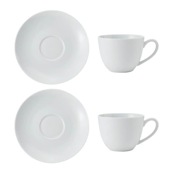 Mikasa Chalk Set of 2 Cappuccino Cups & Saucers