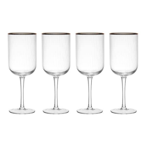 Mikasa Sorrento Ridged Crystal Set of 4 400ml White Wine Glasses