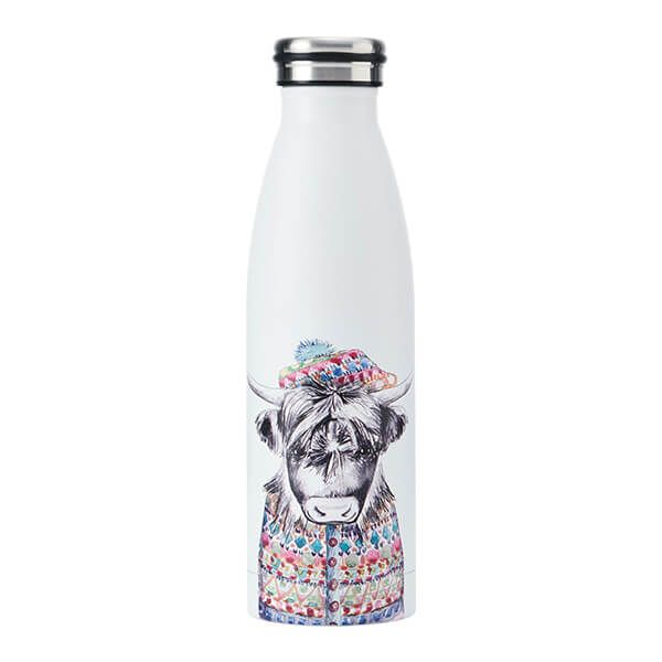 Mikasa Tipperleyhill Highland Cow Double-Walled 500ml Stainless Steel Water Bottle
